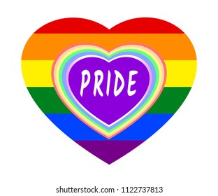 Rainbow Heart Frame Pride Word Over Stock Vector (Royalty Free ...