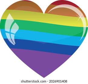 
rainbow heart with highlights in vector
