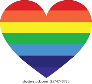 Rainbow Heart icon design on white background