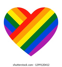 Rainbow heart icon. LGBT flag, symbol. LGBT heart. Isolated vector illustration