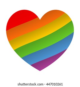 Rainbow heart icon. LGBT flag, symbol. Vector, eps 10. 
