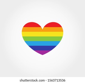 Rainbow heart icon. Vector illustration.