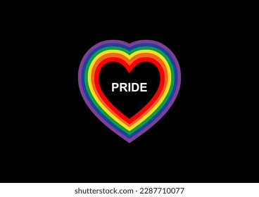 Rainbow heart illustration. Pride month. LGBT symbol.