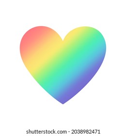 Rainbow Heart - Isolated Vector Symbol