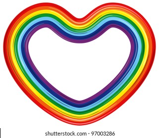 Rainbow heart isolated.Vector illustration
