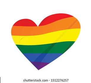 Rainbow heart. lgbt concept. vector