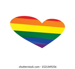 Rainbow heart. lgbt concept. vector