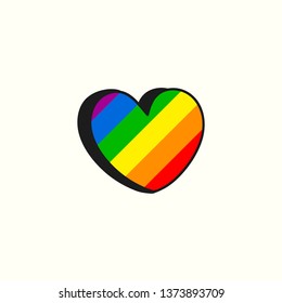 Rainbow heart lgbt design vector