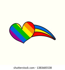 Vector de diseño lgbt del corazón del arco iris