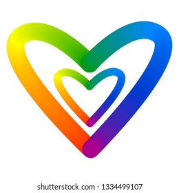 Rainbow heart. LGBT, equal rights, justice, tolerance, pride, freedom, love symbol.  Vector illustration