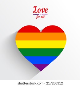 Rainbow Heart Love Logo Icon. Vector Illustration.