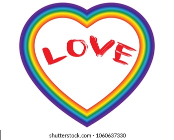 Rainbow heart Love.Vector
