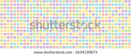 Rainbow Heart Mosaic, diagonal border,seamless vector pattern