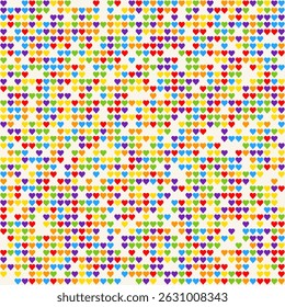 Rainbow Heart Mosaic, seamless vector pattern