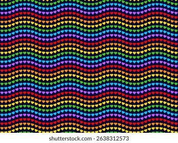 Rainbow Heart Mosaic, seamless vector pattern