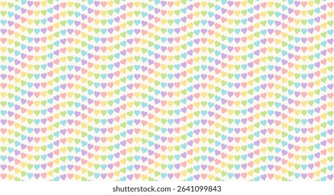 Rainbow Heart Mosaic, seamless vector pattern