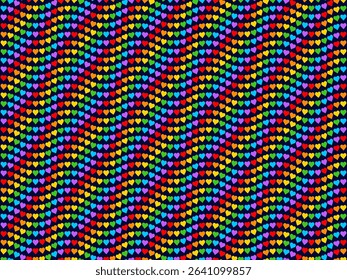 Rainbow Heart Mosaic, seamless vector pattern