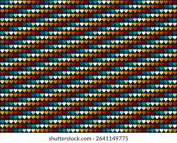 Rainbow Heart Mosaic, seamless vector pattern