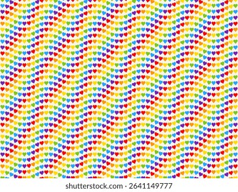 Rainbow Heart Mosaic, seamless vector pattern