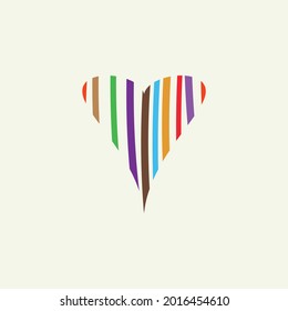 Rainbow heart on white background, vector