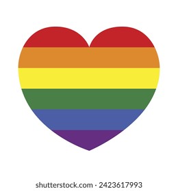 Rainbow heart on white background vector illustration