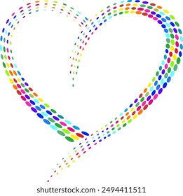 Rainbow heart on white background. Illustration for your design.