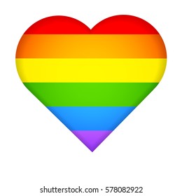 Rainbow heart on white background. LGBT community symbol. Vector illustration.