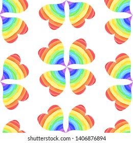    Rainbow heart. Seamless pattern. Vector illustration. Infinite texture for the design. Printing for fabrics, cover design, wallpaper

