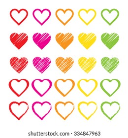 Rainbow heart shape love vector logo icon