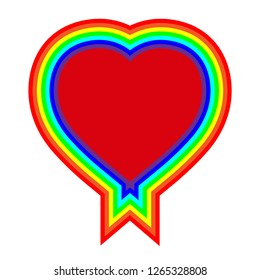 Rainbow heart shape on white background,Vector
