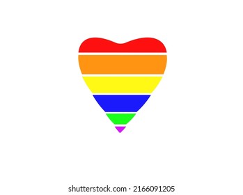 Arcoiris con forma de corazón en fondo rosa, concepto del Mes del Orgullo LGBTQ