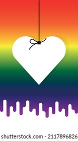 Rainbow Heart Shape. pride month banner. Abstract rainbow color background with copy space.
