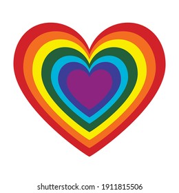 Rainbow heart shape. Vector- EPS 10