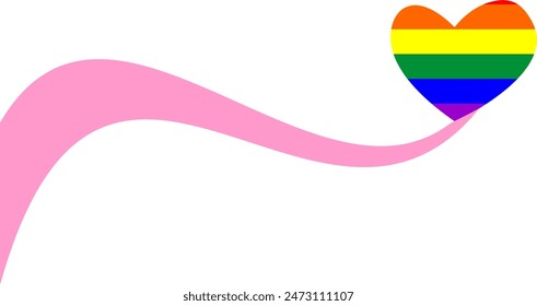 Rainbow heart shape vector love pride month day icon