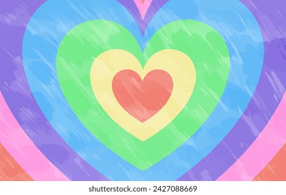 Rainbow Heart shaped Tunnel Background
