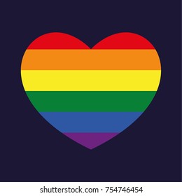 Rainbow Heart strips colors Vector