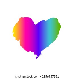 Rainbow heart. Symbol of LGBT pride. Vector illustration on a white background.