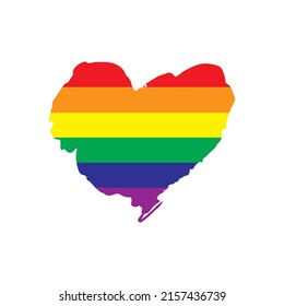 Rainbow heart. Symbol of LGBT pride. Vector illustration on a white background.