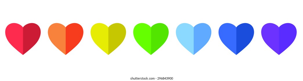 Rainbow Heart Vector Stock Vector (Royalty Free) 296843900 | Shutterstock