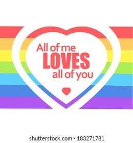 Rainbow heart. Vector background illustration