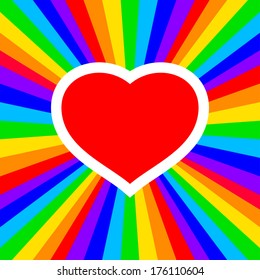 rainbow heart - vector illustration