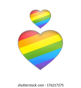 Rainbow heart. Vector illustration.