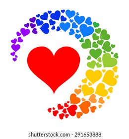 rainbow heart.  Vector illustration.