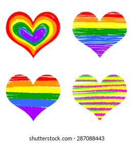 Rainbow heart. Vector illustration, eps 10