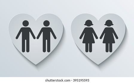 Rainbow heart. Vector illustration, eps 10. Gay flag. Gay family. Vector icon of rainbow heart, lgbt community sign