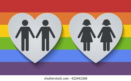 Rainbow heart. Vector illustration, eps 10. Gay flag. Gay family. Vector icon of rainbow heart, lgbt community sign