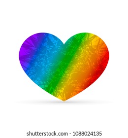 Rainbow heart vector illustration. LGBT community symbol. Gay pride. LGBT support. International against homophobia day. Easy to edit design template for banners, websites, social media etc.
