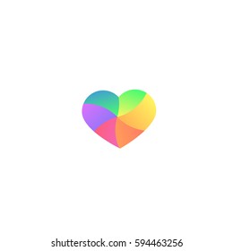 
Rainbow Heart Vector Sign