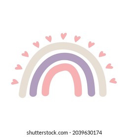 rainbow with hearts decoration icon