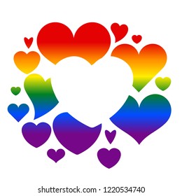 Rainbow Hearts frame